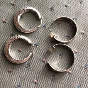 2 sets of silver earrings
